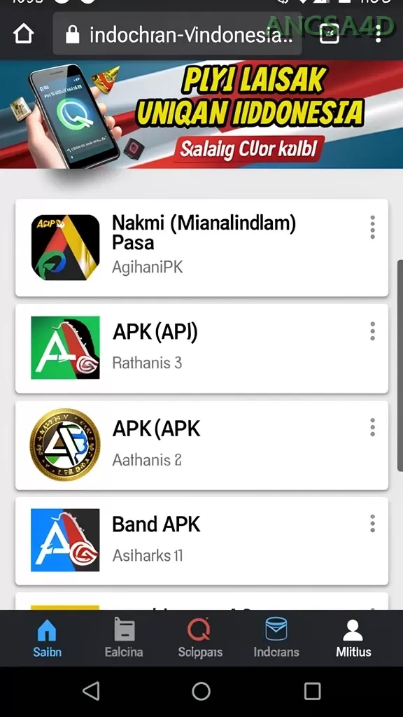 Cuplikan layar DAM88 — halaman utama