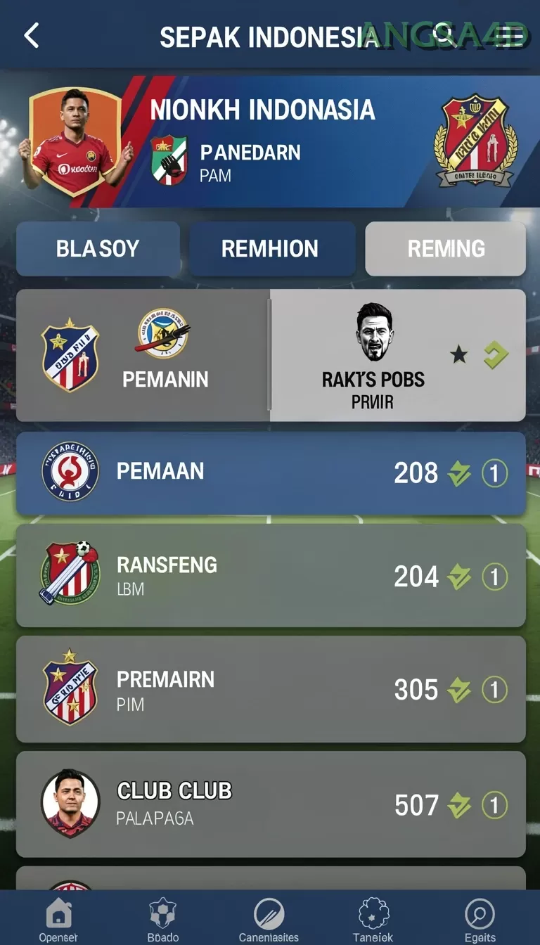 Cuplikan layar GALAXY77 — menu navigasi